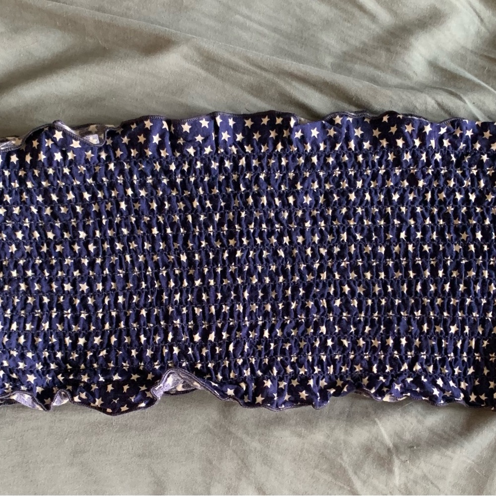 Navy Blue Star Print Crop Top boob tube